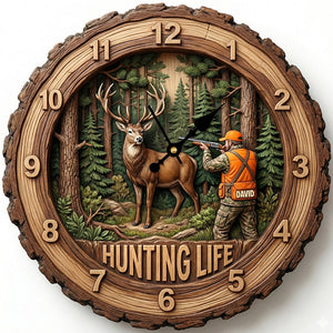 Personalized Gifts For Hunters Acrylic Hanging Wall Clock 03HUTN231225-Homacus