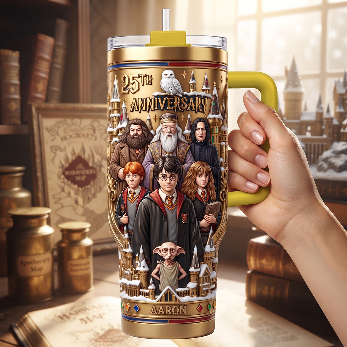 25th Anniversary Fantasy School 40oz Tumbler With Handle - Personalized Gifts For Christmas Tumbler 02TYTN290926