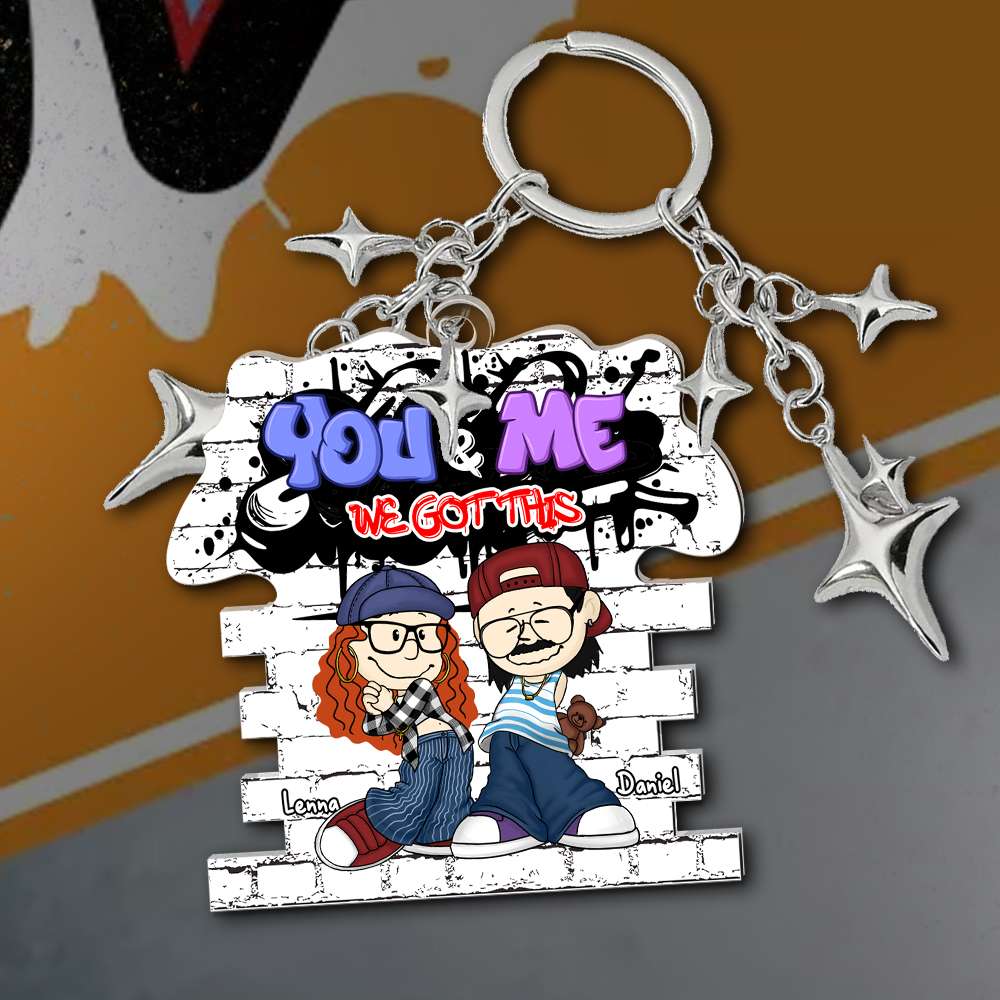 Personalized Gift For Couples Keychain Y2K Cartoon Couple 05KALU271224HG-Homacus