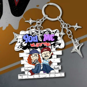 Personalized Gift For Couples Keychain Y2K Cartoon Couple 05KALU271224HG-Homacus