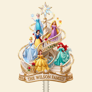 A Stairway Of Princesses Tree Topper - Personalized Gift For Christmas 07TYTA201026-Homacus