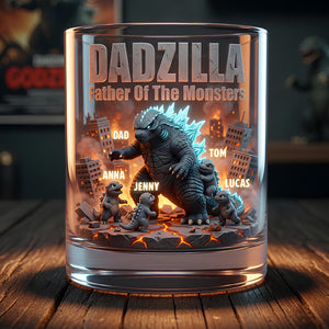 Our Roarsome Dad Round Glass - Personalized Gifts For Dad 02NADT290426-Homacus