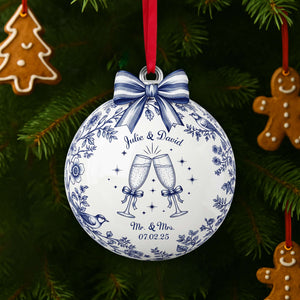 Happily Engaged Couple Ornament - Personalized Christmas Gifts For Couples 01PGLU060925-Homacus