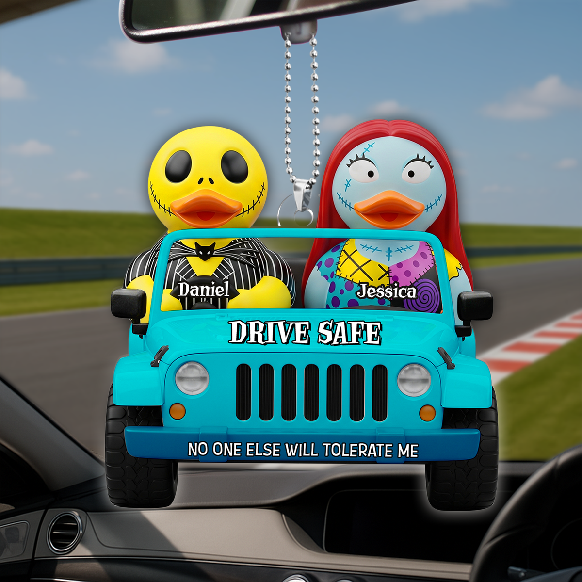 Spooky Couple Drive Safe Car Ornament -Personalized Gifts For Couples 05NALU020825-Homacus