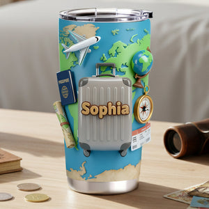 Adventure Awaits Travel Tumbler - Personalized Gift For Travel Lovers 05KILU060126-Homacus