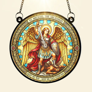 St. Michael The Archangel Suncatcher Ornament - Personalized Gifts for Catholic 02huqn290525-Homacus