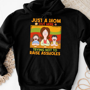 Personalized Gifts For Mom Shirt 01natn180325hg Just A Mom Out Here Trying Not To Raise Assholes-Homacus