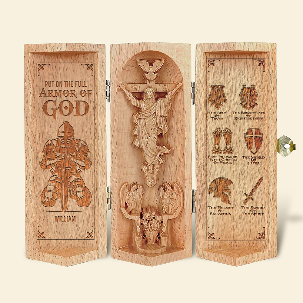 Personalized Gifts For Christian Wooden Cylinder Sculpture of Jesus Christ 01TOQN040225-Homacus