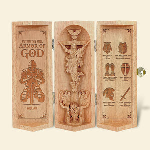 Personalized Gifts For Christian Wooden Cylinder Sculpture of Jesus Christ 01TOQN040225-Homacus