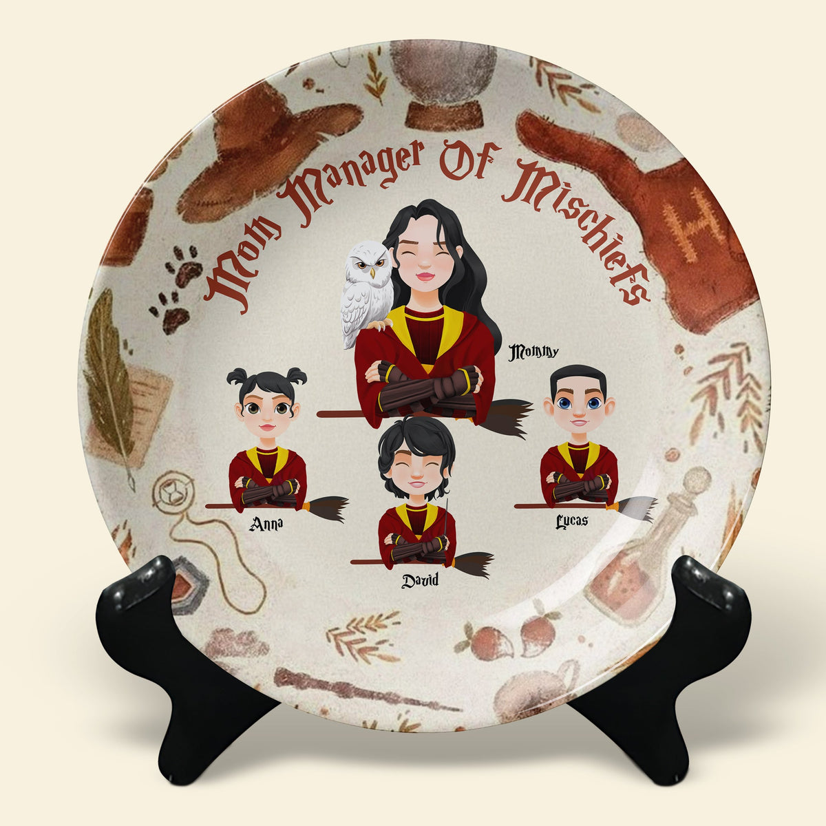 Personalized Gifts For Mom Ceramic Round Plate-Homacus