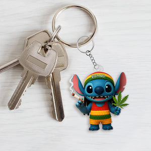 Cute Tropical Alien Acrylic Keychain - Personalized Gifts For Weed Lovers 06TOQN030625-Homacus