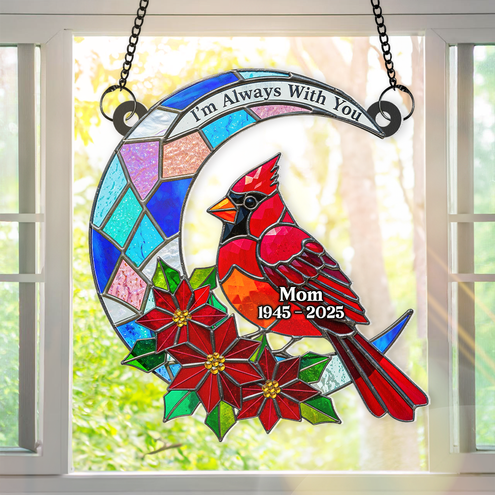 Cardinal Bird Acrylic Window Suncatcher Ornament - Personalized Remembrance Gifts 03napu120625-Homacus