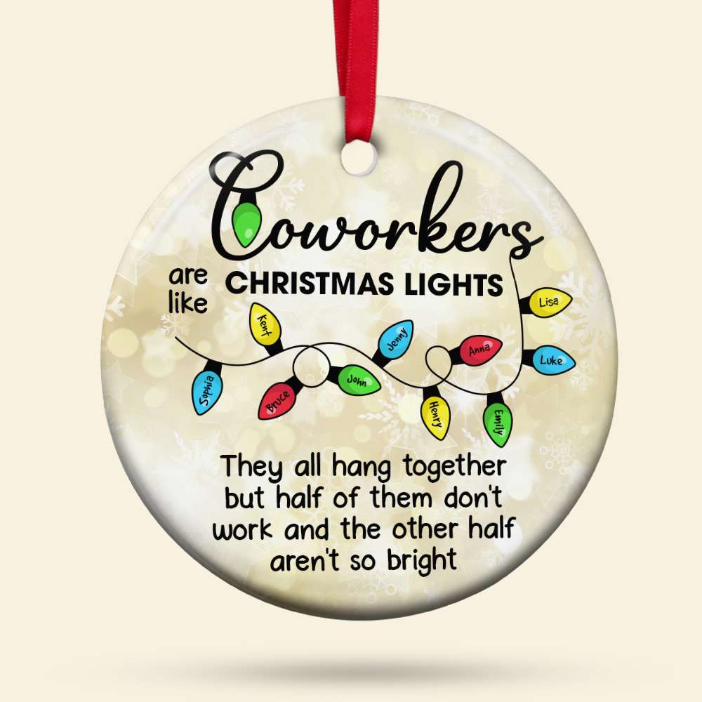 Personalized Gifts For Coworkers Ceramic Ornament Christmas Light 06ACDT201124-Homacus