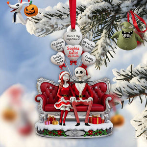 Hauntingly Sweet Couple Christmas Ornament - Personalized Anniversary Gifts For Couple 03TOLU130825-Homacus