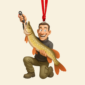 Funny Caricature Christmas Ornament – Custom Photo Gifts for Fishing Lovers 05ohqn180825-Homacus