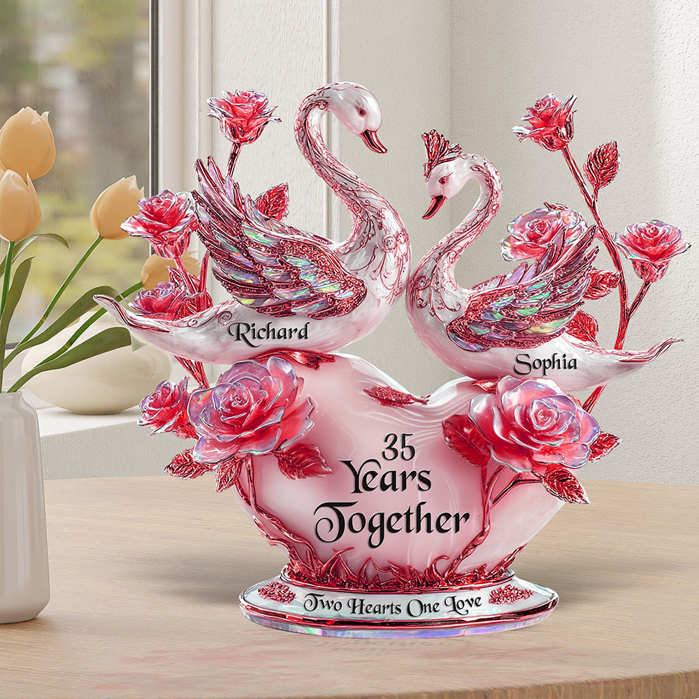 Swan Couple Plaque - Personalized Gifts For Couple 04tgqn300525-Homacus
