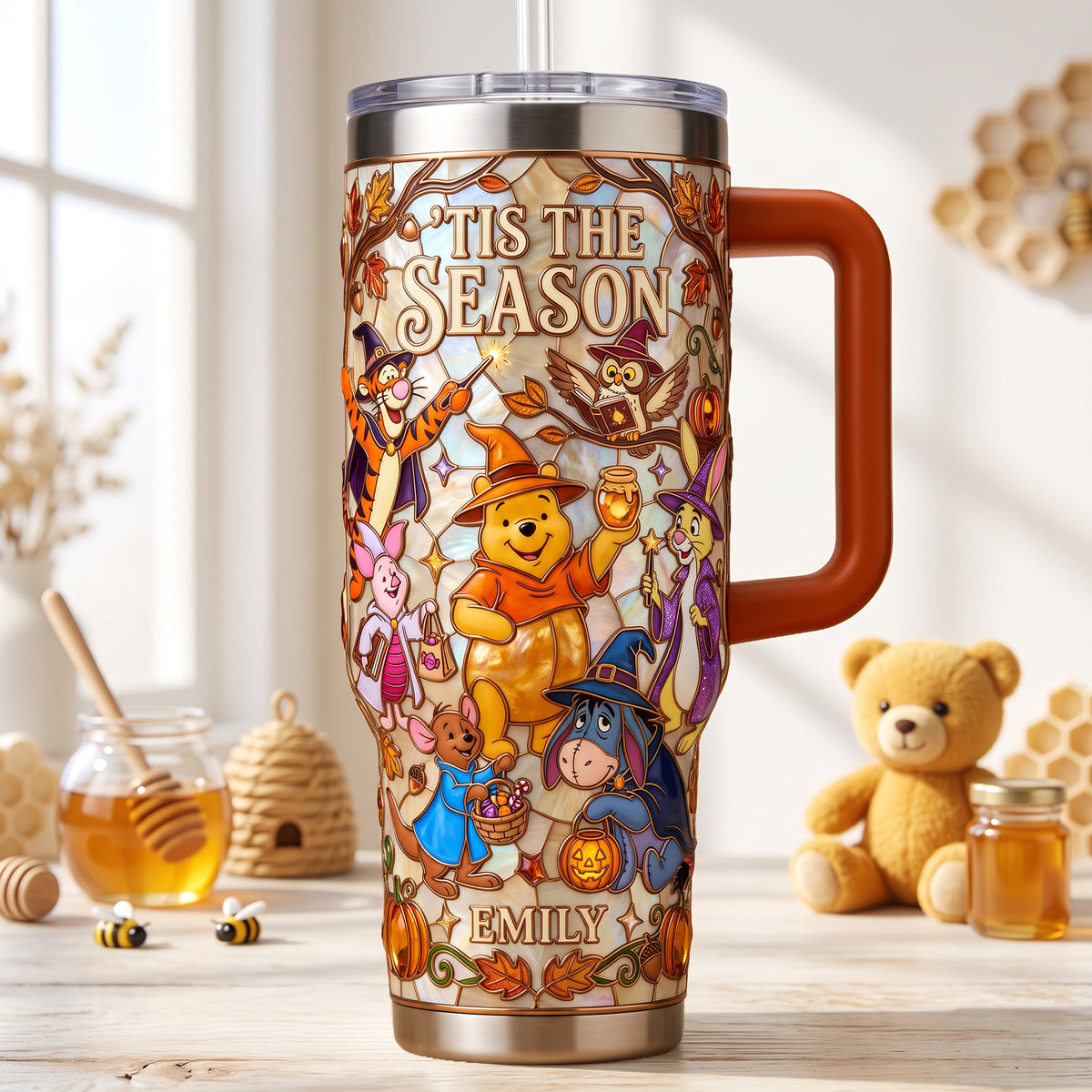 ’Tis The Season Colorful 40oz Tumbler With Handle - Personalized Gifts 08palu290726