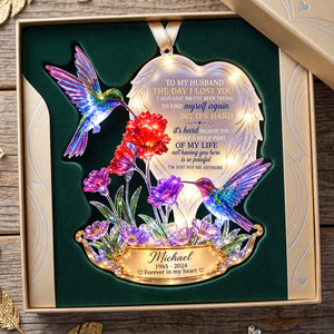 A Part In Heaven Hummingbird Couple Ornament - Personalized Keepsake To Remember The Departed One 05QHTA141026-Homacus
