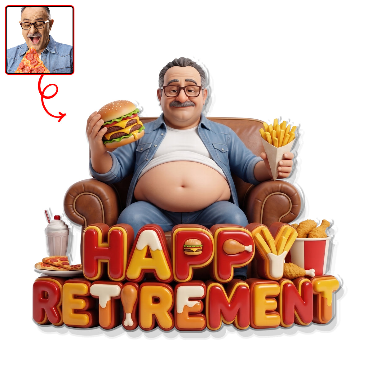 Happy Retired Fridge Magnet - Custom Photo Gifts For Retirement Anti-collision Acrylic Fridge Magnet 03PAQN110626-Homacus