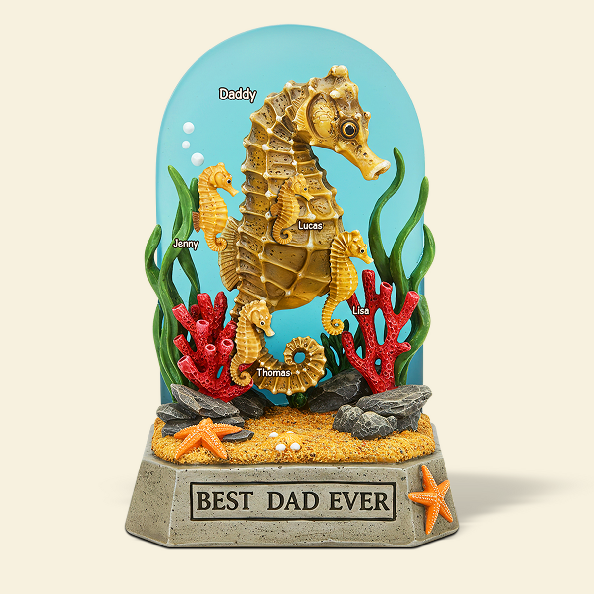 Seahorse Dad Plaque - Personalized Gifts For Dad 02qhpu100525-Homacus