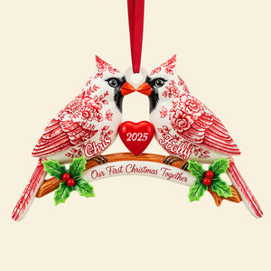 Couple Cardinal Toile de Jouy Ornament - Personalized Gifts For Couple 02pgta060925-Homacus