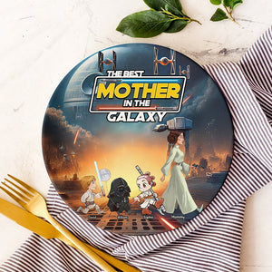 Galaxy Dad Ceramic Round Plate - Personalized Gift For Dad 051XQQN090425-Homacus