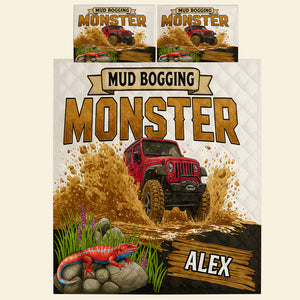 Mud Bogging Quilt Bedding Set Personalized Gifts For Off Road Lovers 03PADT140825-Homacus
