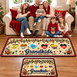 Lovely Hearts Grandkids Runner Rug - Personalized Gifts For Family 04naqn050926-Homacus