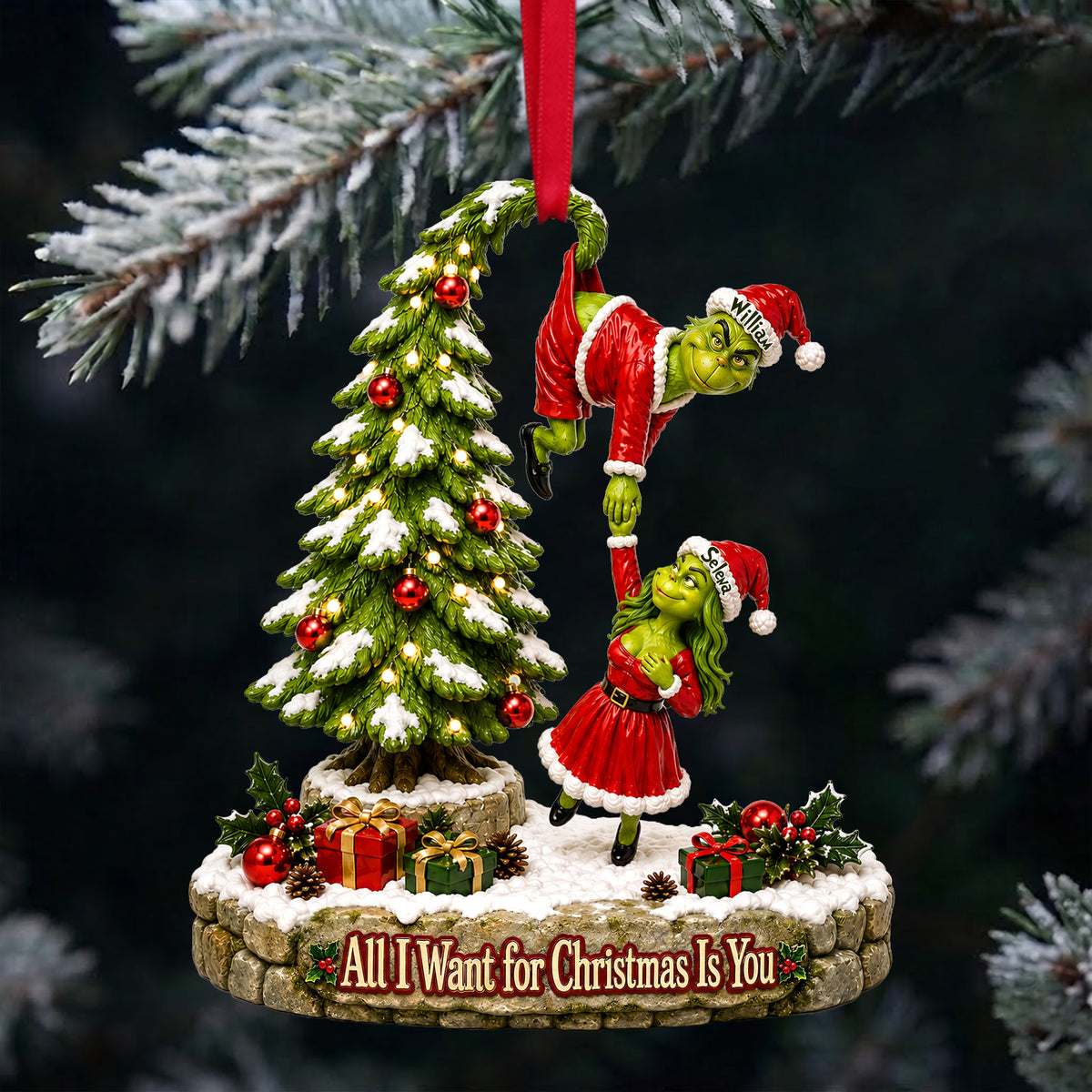 Mischievous Couple Christmas Ornament - Personalized Gifts For Couple 01ohlu040926-Homacus