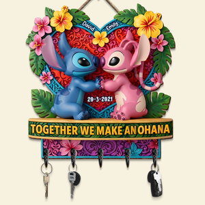 Couple Together Wood Key Hanger 03qhpu220525 - Personalized Gifts For Couple-Homacus