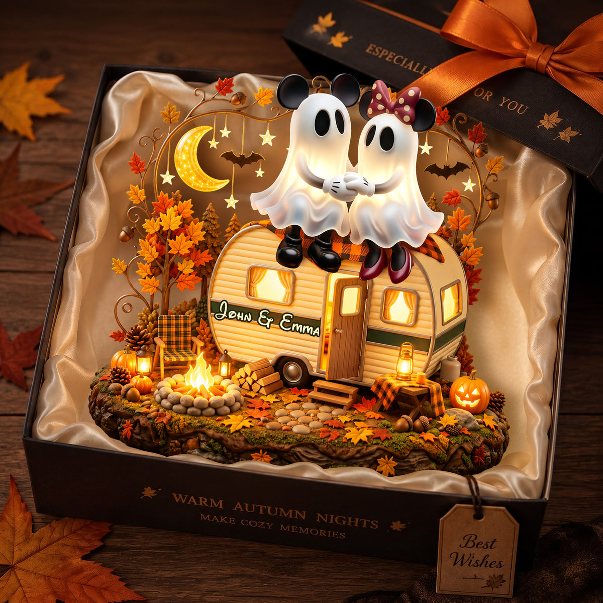Halloween Camping Couple Acrylic Light Box - Personalized Gifts For Couple 01palu080826
