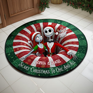 Creepy Cute Couple Round Mat - Personalized Christmas Gift For Couples 03HULU250925-Homacus