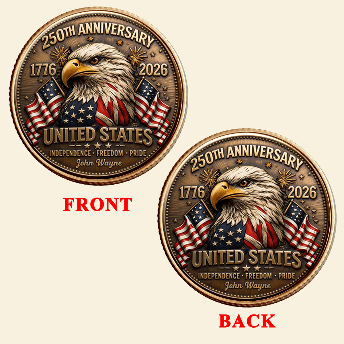 250 Years Of Pride Metal Coin - Personalized Anniversary Gifts 04PGDT020326-Homacus