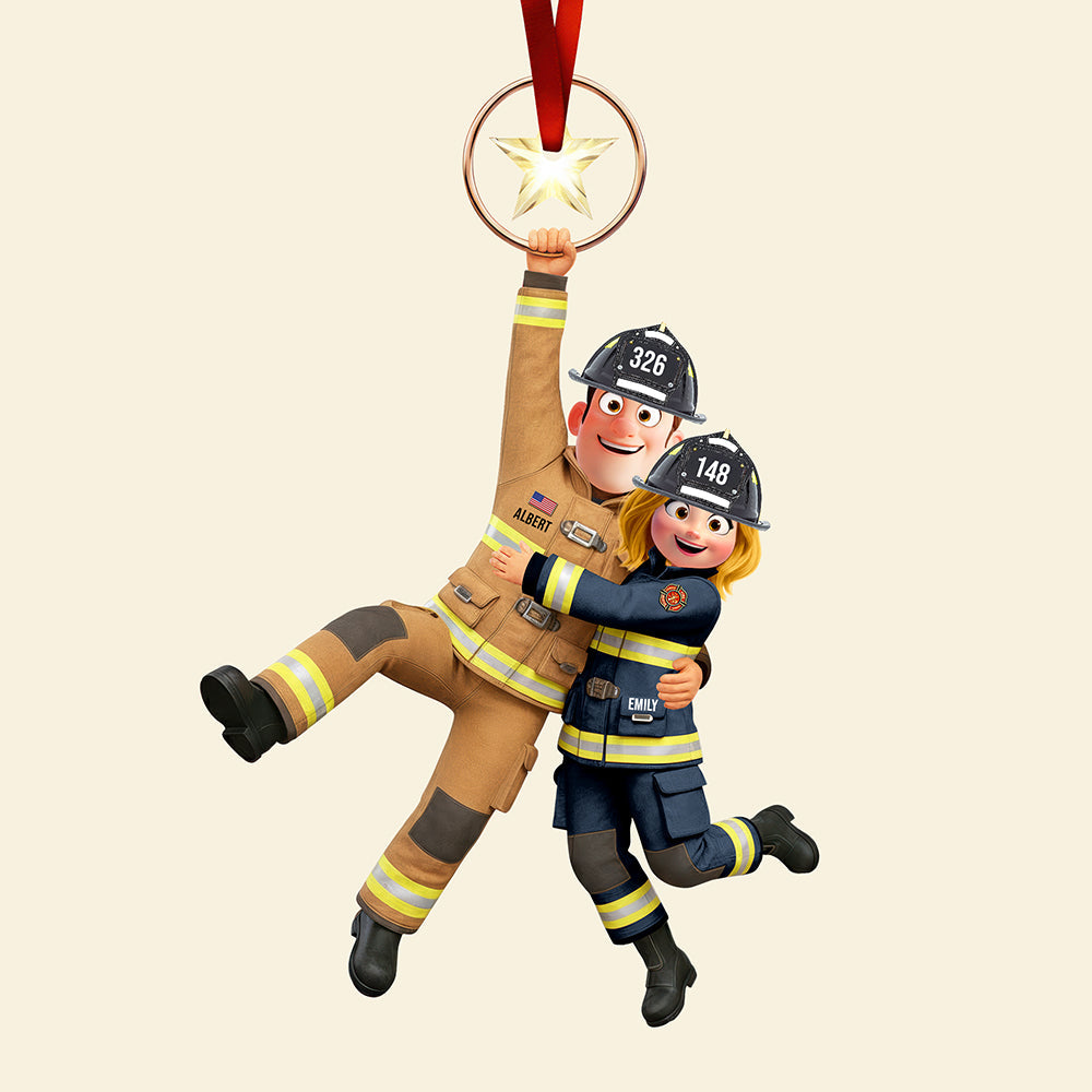 Firefighter Couple Hanging Ornament - Personalized Gifts For Couple 01qhqn031025-Homacus