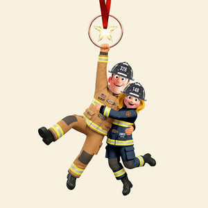 Firefighter Couple Hanging Ornament - Personalized Gifts For Couple 01qhqn031025-Homacus