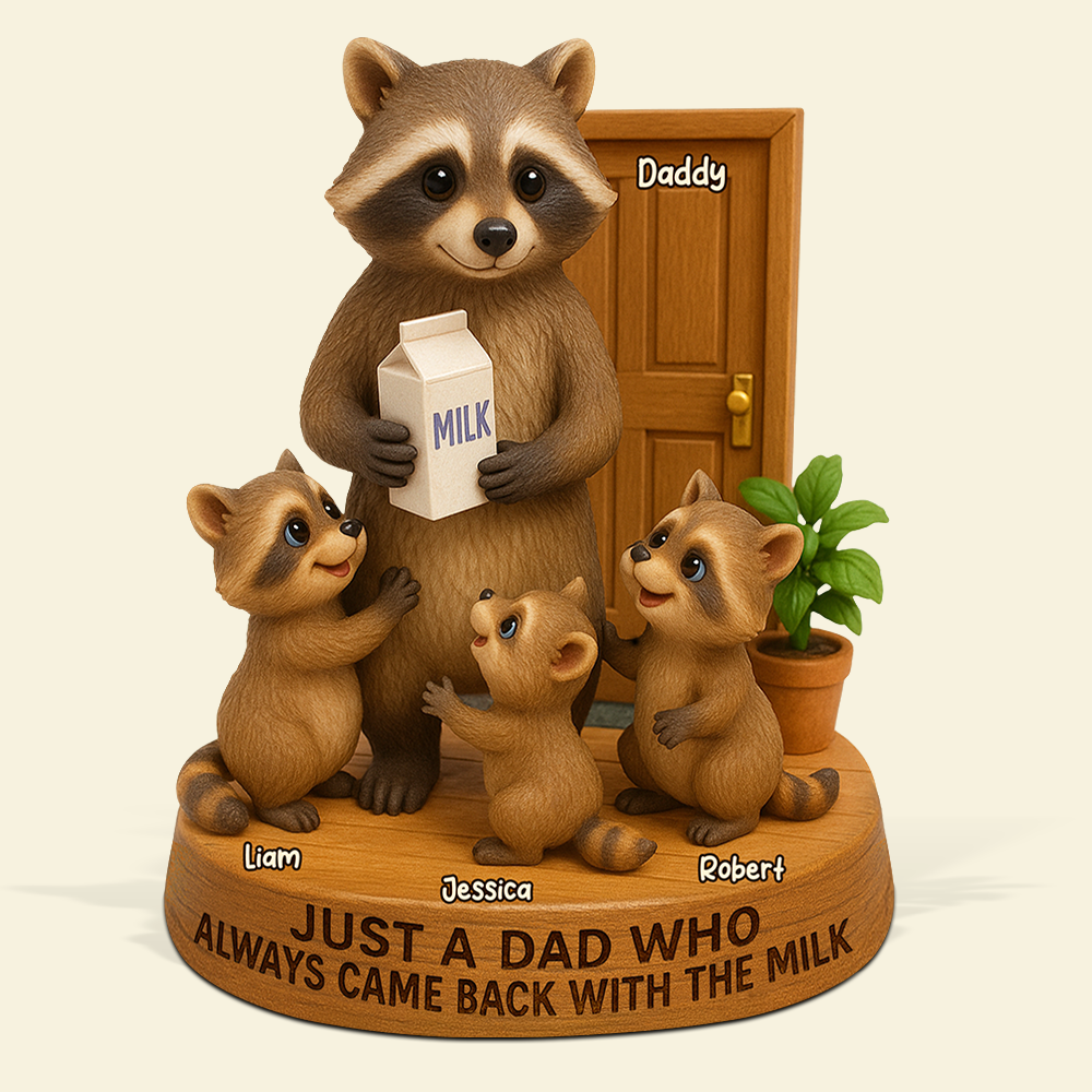 Raccoon Dad Plaque - Personalized Gifts For Dad 04napu130525-Homacus