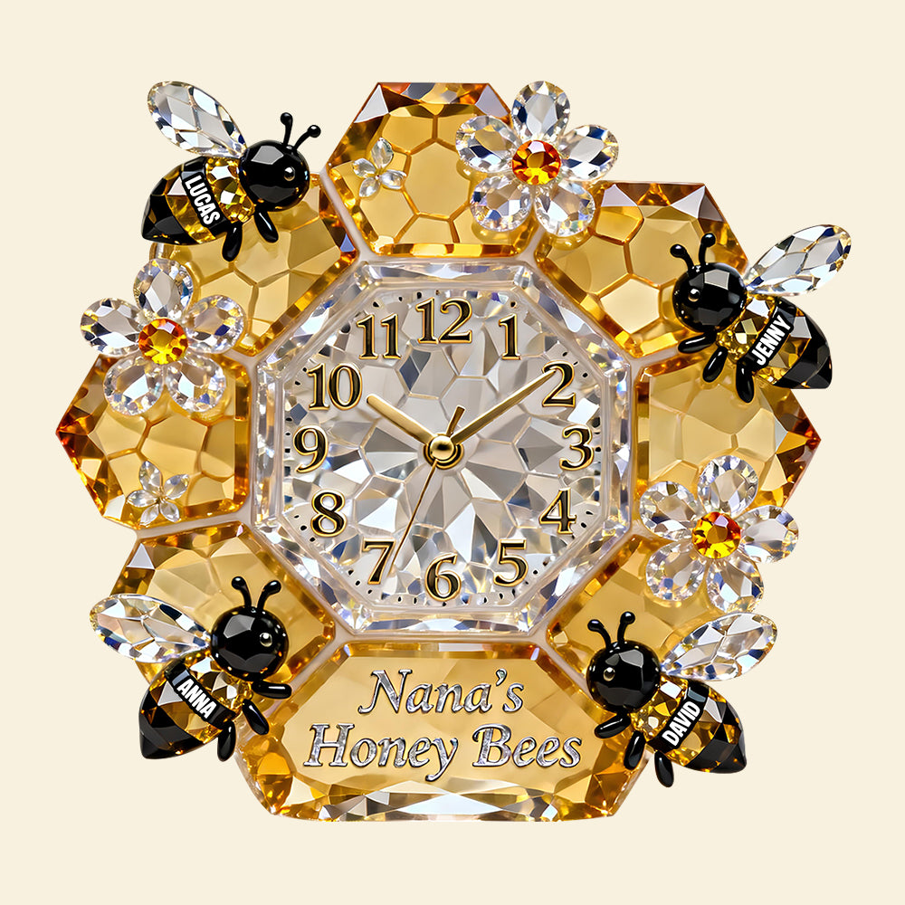 Grandma Bee Acrylic Hanging Wall Clock - Personalized Gifts For Grandma 05natn271225-Homacus