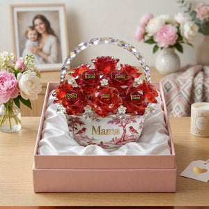 Toile De Jouy Flower Basket Mom Acrylic Plaque - Personalized Gifts For Mother's Day 05PGTN310326-Homacus