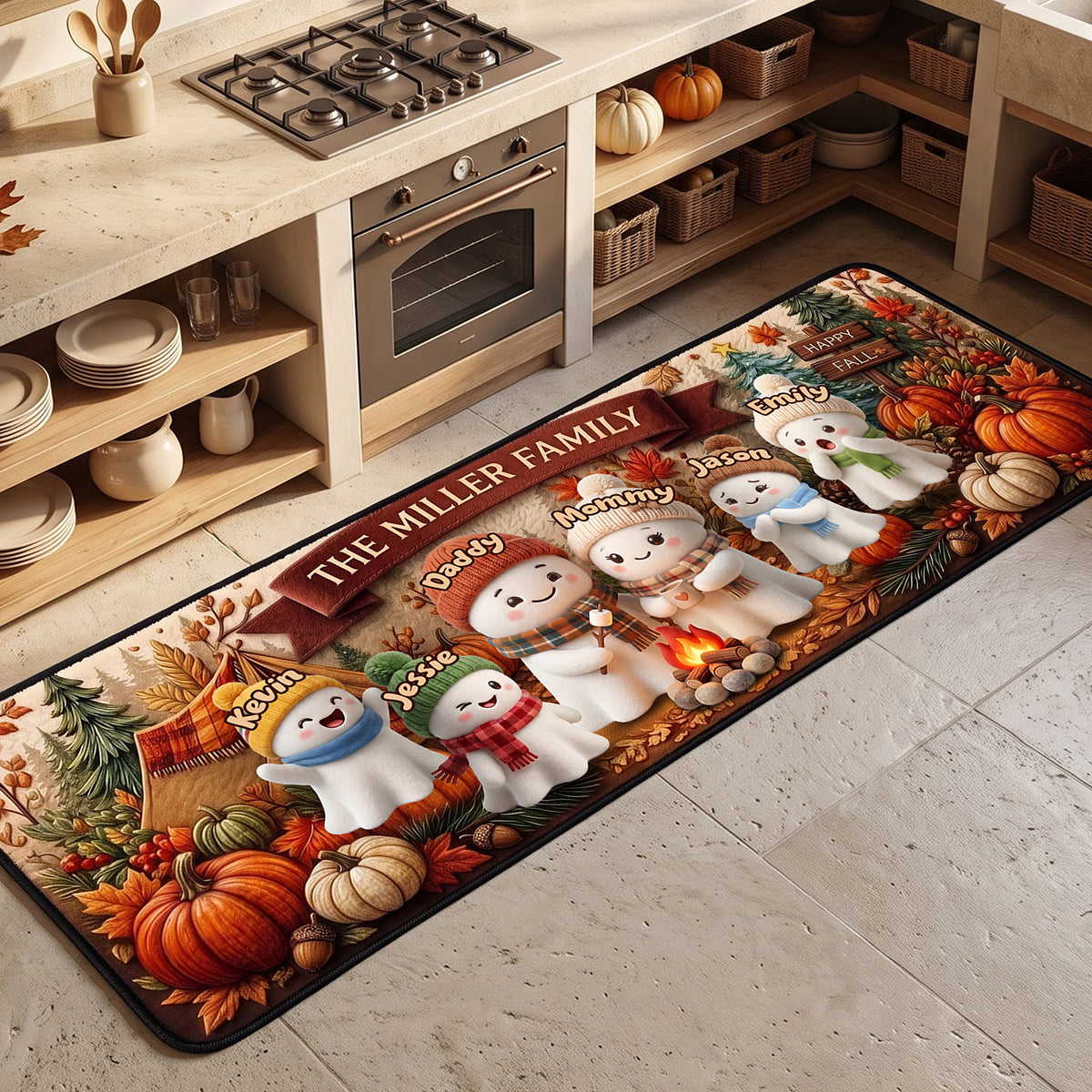 Lovely Boo Family Bonfire Runner Rug - Personalized Gift For Family 03tota290826