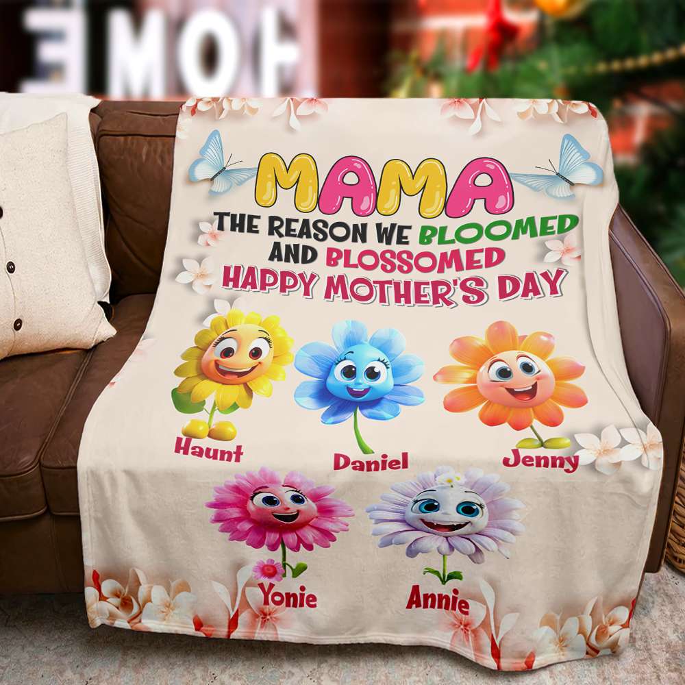 Personalized Gift For Mom Blanket Bloom Flowers 04KALU080125-Homacus