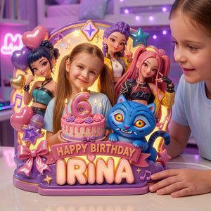 Lovely Birthday Crystal-style Stage Acrylic Light Box - Custom Photo Gift For Kids 02nata300726-Homacus