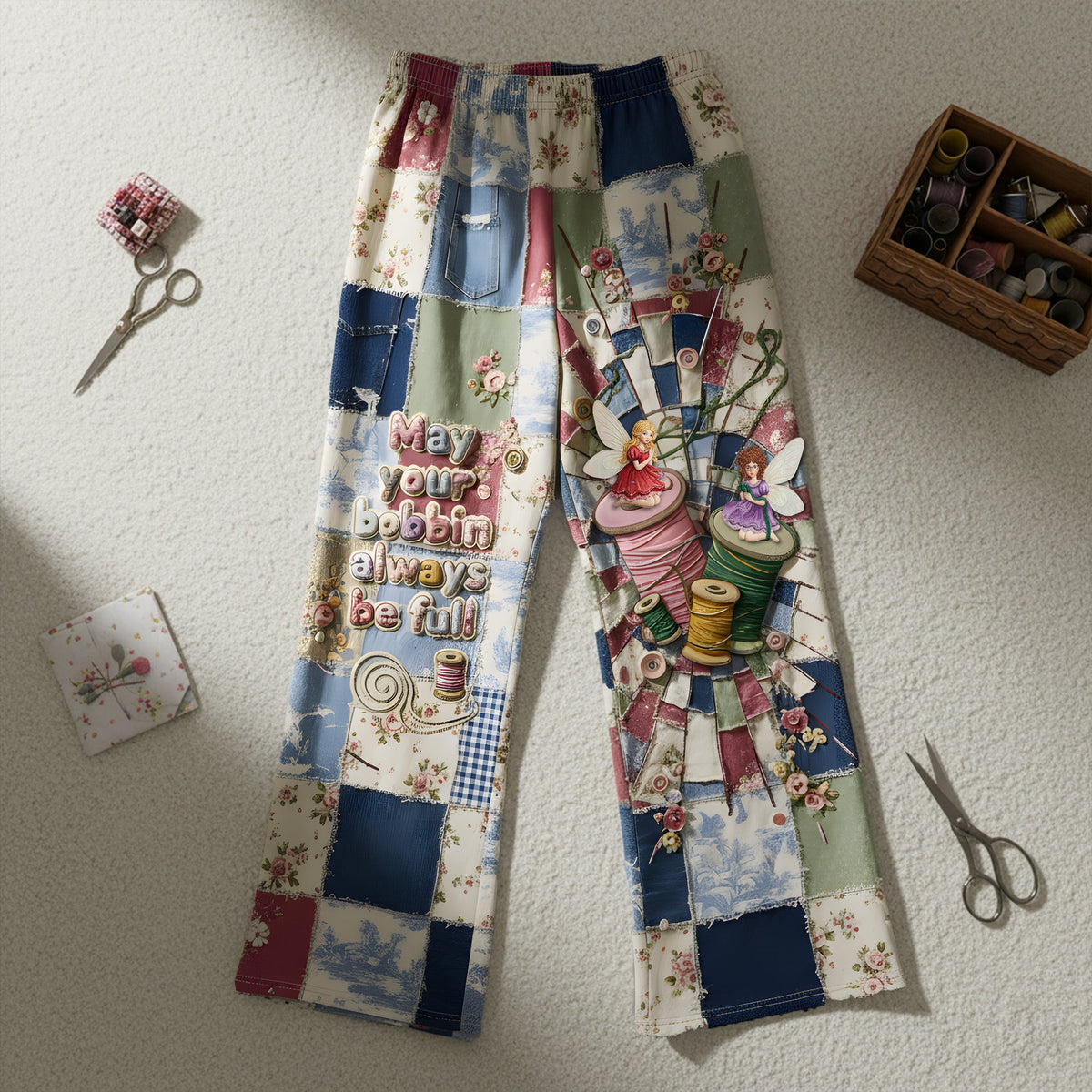 Cozy Patchwork Pajama Pants - Gift For Sewing Lovers 05PALU051225-Homacus