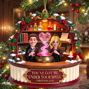 Love Under A Spell Ornament - Personalized Christmas Gifts For Couple 02toqn140926-Homacus