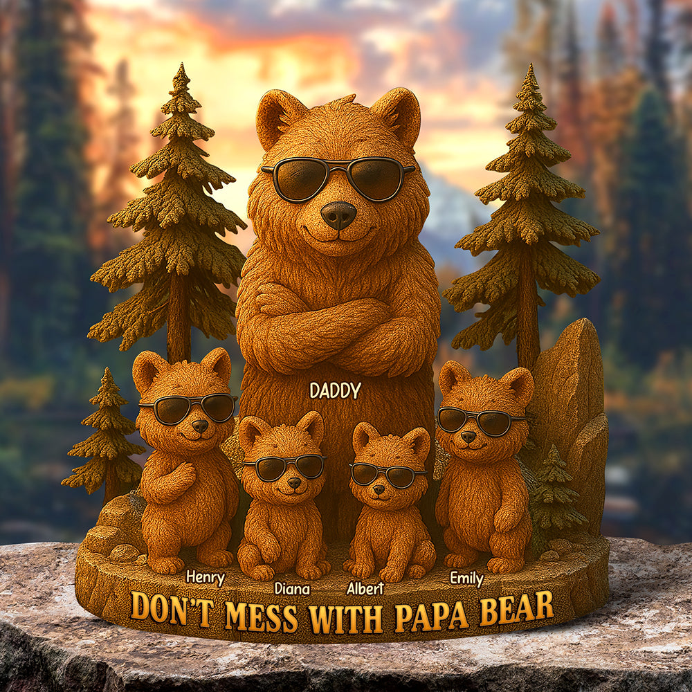 Papa Bear Acrylic Plaque - Personalized Gifts For Father 03TOQN260425-Homacus