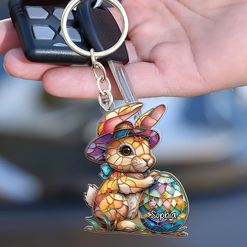 Personalized Gifts For Easter's Day Keychain 04xqqn180125 Rabbit Eggs-Homacus