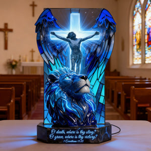 Sacred Jesus Christ & Lion Light Box, Easter Gift For Christians 05qhlu250226-Homacus