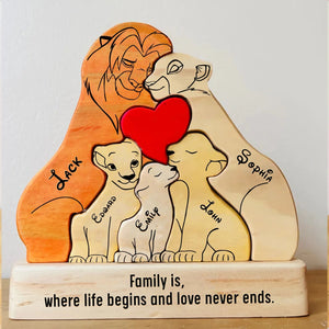 Lion Family Wooden Puzzle Gift For Family 01acxx290425-Homacus