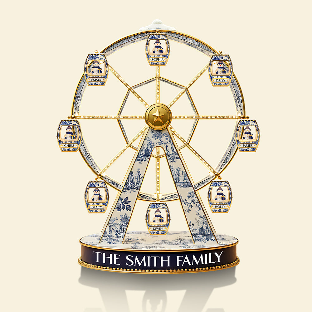 Personalized Gifts For Christmas, Snowman Family Toile De Jouy Acrylic Plaque 02tota011025-Homacus