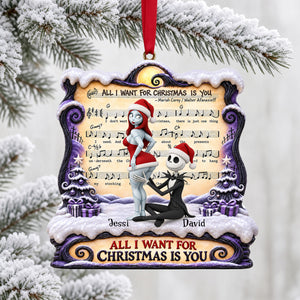 Naughty Spooky Couple Forever Love Song Acrylic Ornament - Personalized Christmas Gifts For Couples 04ohlu271026-Homacus
