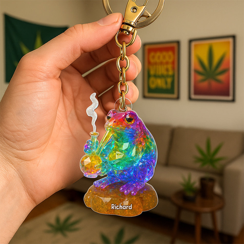 LGBTQ+ Toker Frog Keychain – Personalized Gifts for Weed Lovers 01toqn040625-Homacus